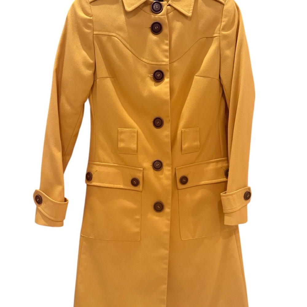 Yellow Women's Coat with back buttons